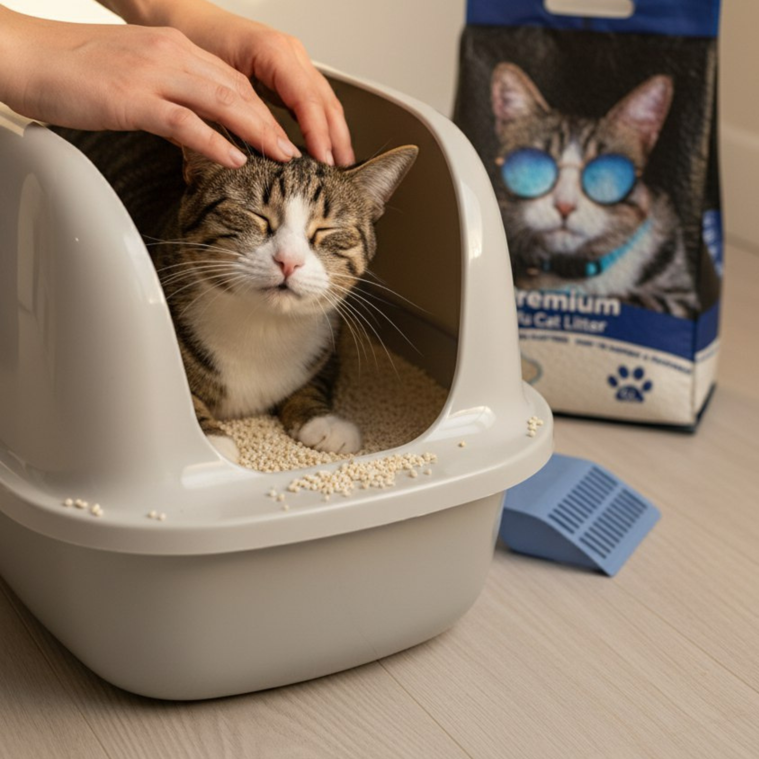 TriadCats Crushed Tofu Cat Litter with Advanced Blood Detector
