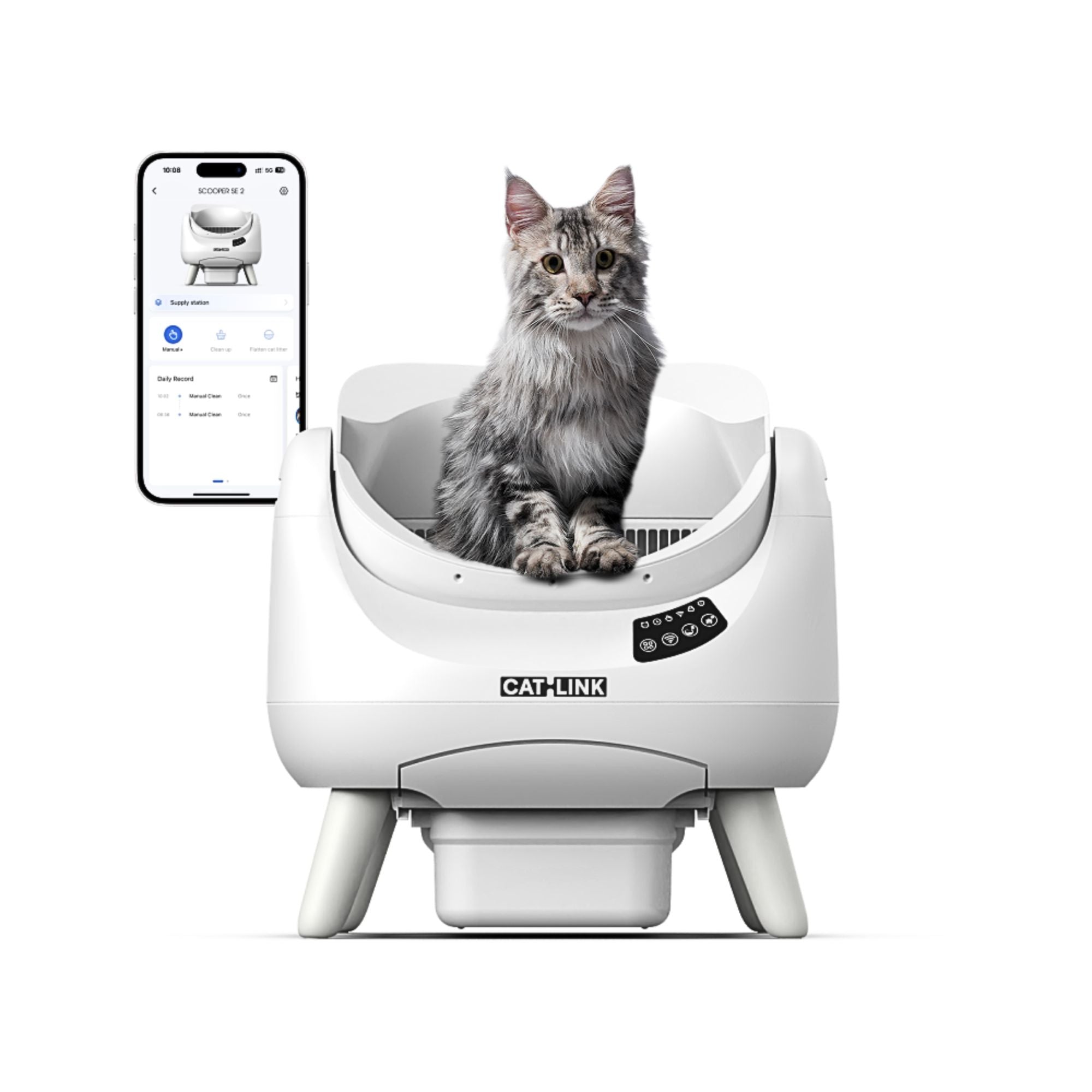 CATLINK Open-X Cat Litter Box – Open-Top, Spacious & Self-Cleaning