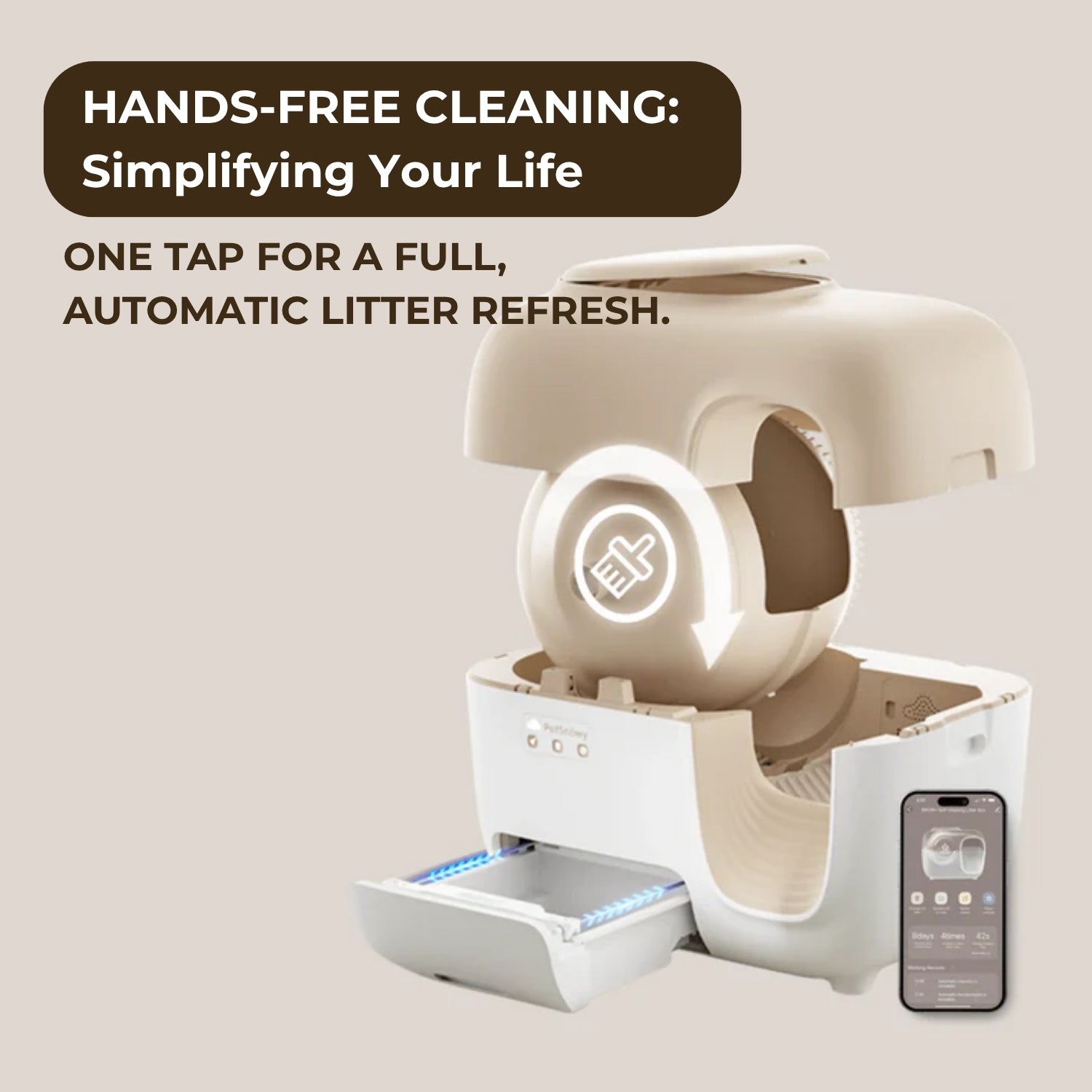 PetSnowy SNOW+ Self-Cleaning Cat Litter Box – Best Odor Control with Hands-Free Cleaning