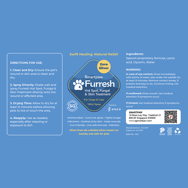 Furresh Hot Spot & Skin Care Spray – Gentle, Silver-Free Solution for Pet Skin Comfort