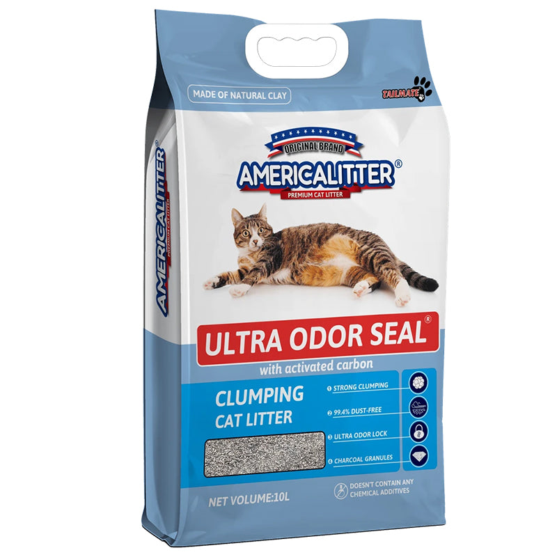 American Cat Litter Clay/Sand Ultra Odor Seal Unscented ( 10 Litres ) ODOR SEAL CLUMPING CAT LITTER