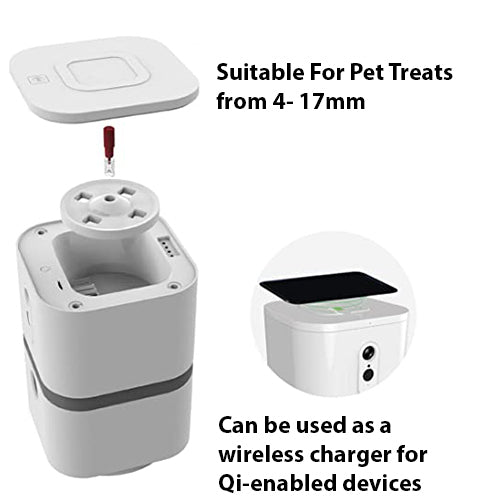 Skymee Petalk AI II Pet Camera Automatic Pet Treats Dispenser - Wireless Charging available for Qi-enabled devices