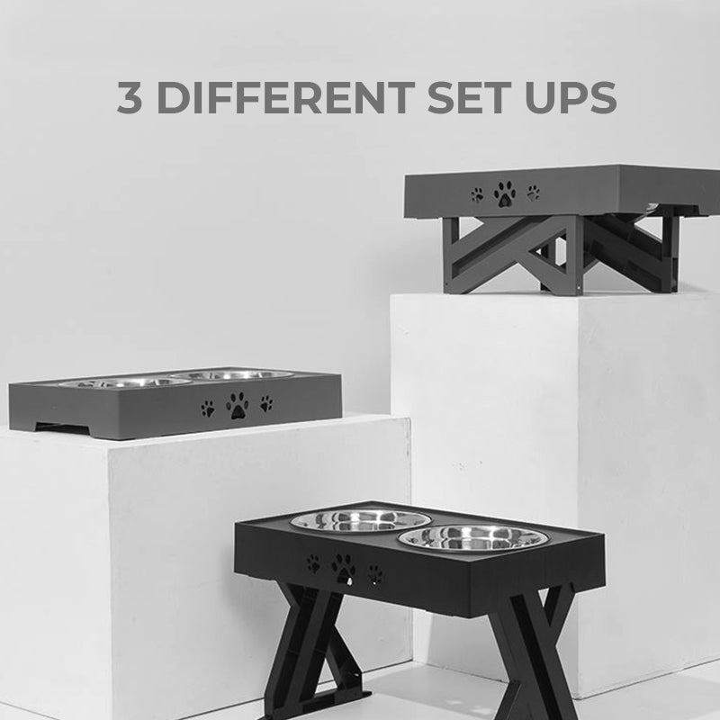ELSPET Elevated Adjustable Pet Bowl - 3 Different Set Ups