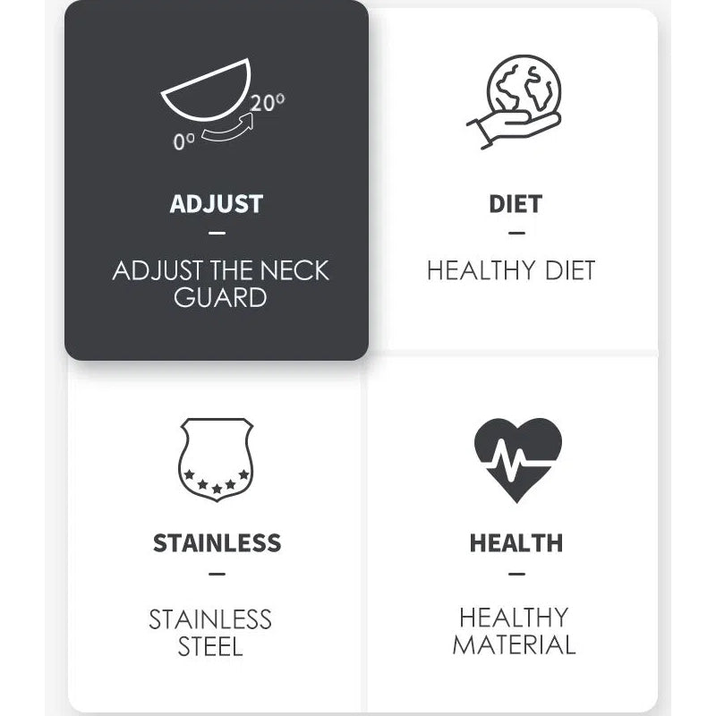 ELSPET Adjustable Stainless Steel Double Cat Pet Bowls - Adjustable