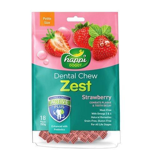 Happi Doggy Dental Chew Zest Strawberry 