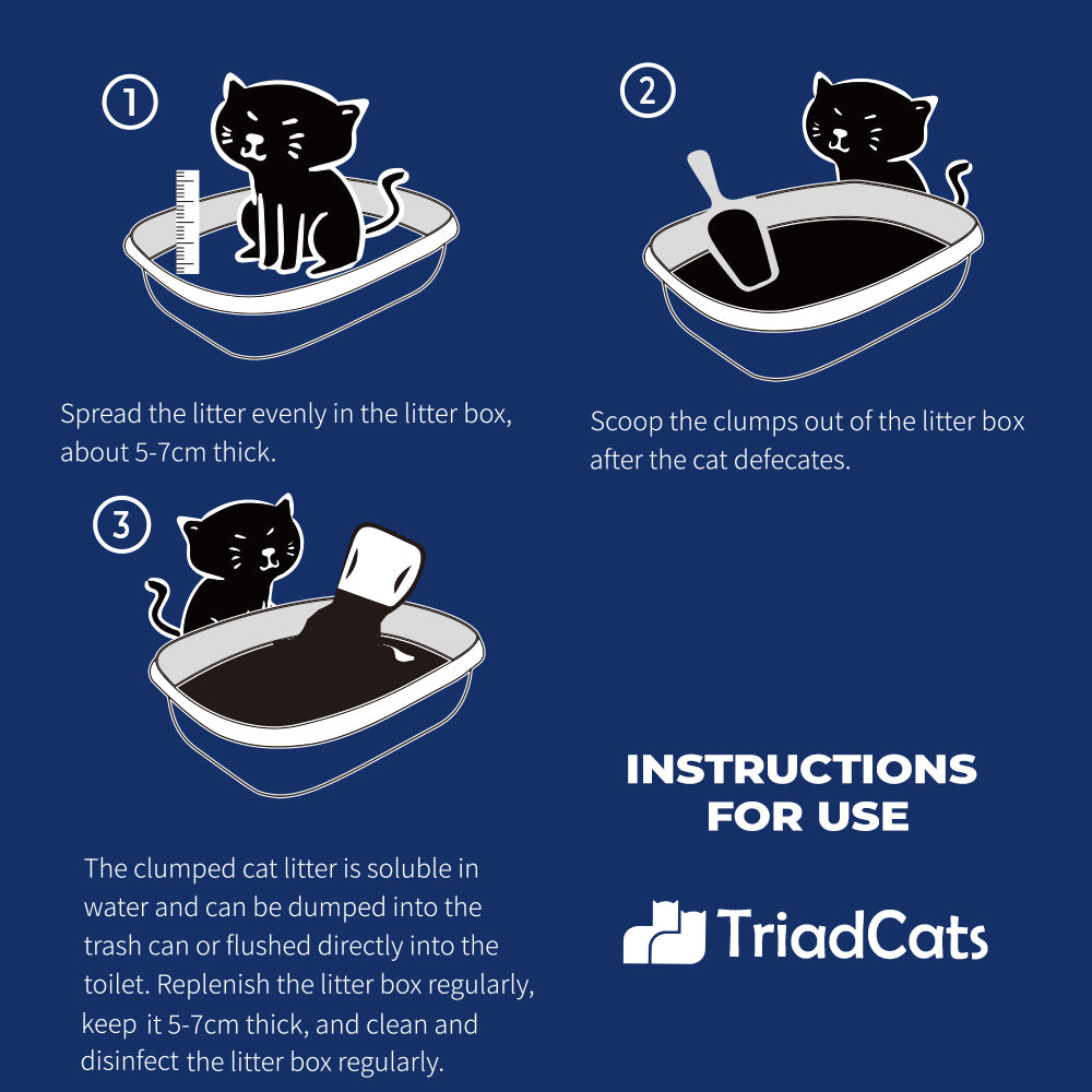 Triadcats Premium Tofu Cat Litter 6L - Instructions for use