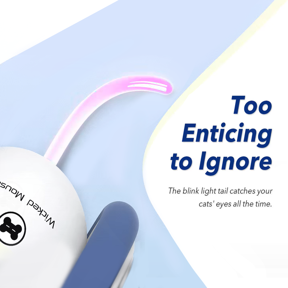 Cheerble Wicked Mouse Interactive Cat Toy - Blink Light Tail to Entice Cats