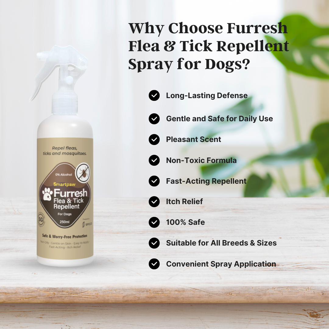 FURRESH Flea & Tick Repellent Spray for Dogs (250ml) | Dog Flea & Tick Prevention