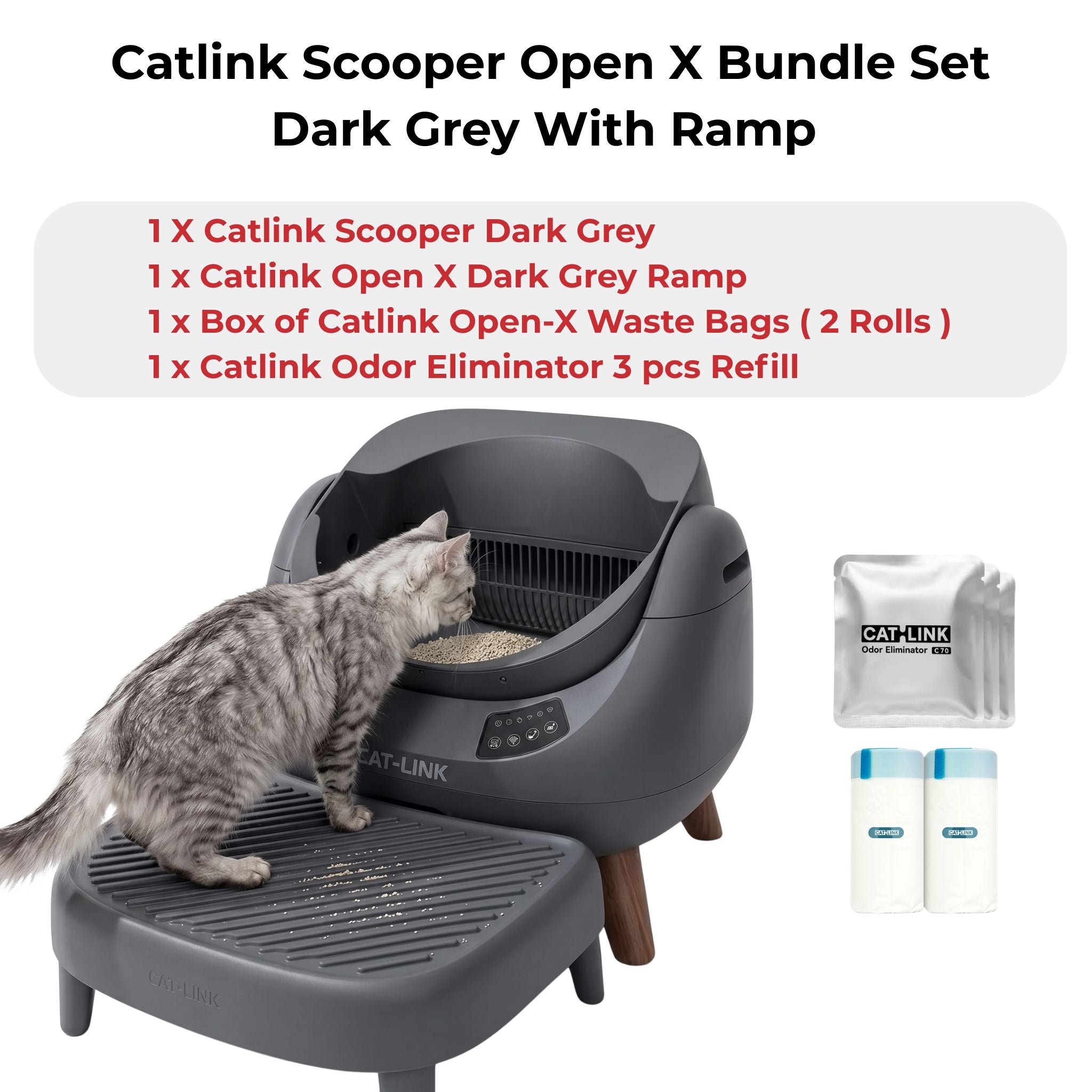 CATLINK Open-X Cat Litter Box – Open-Top, Spacious & Self-Cleaning