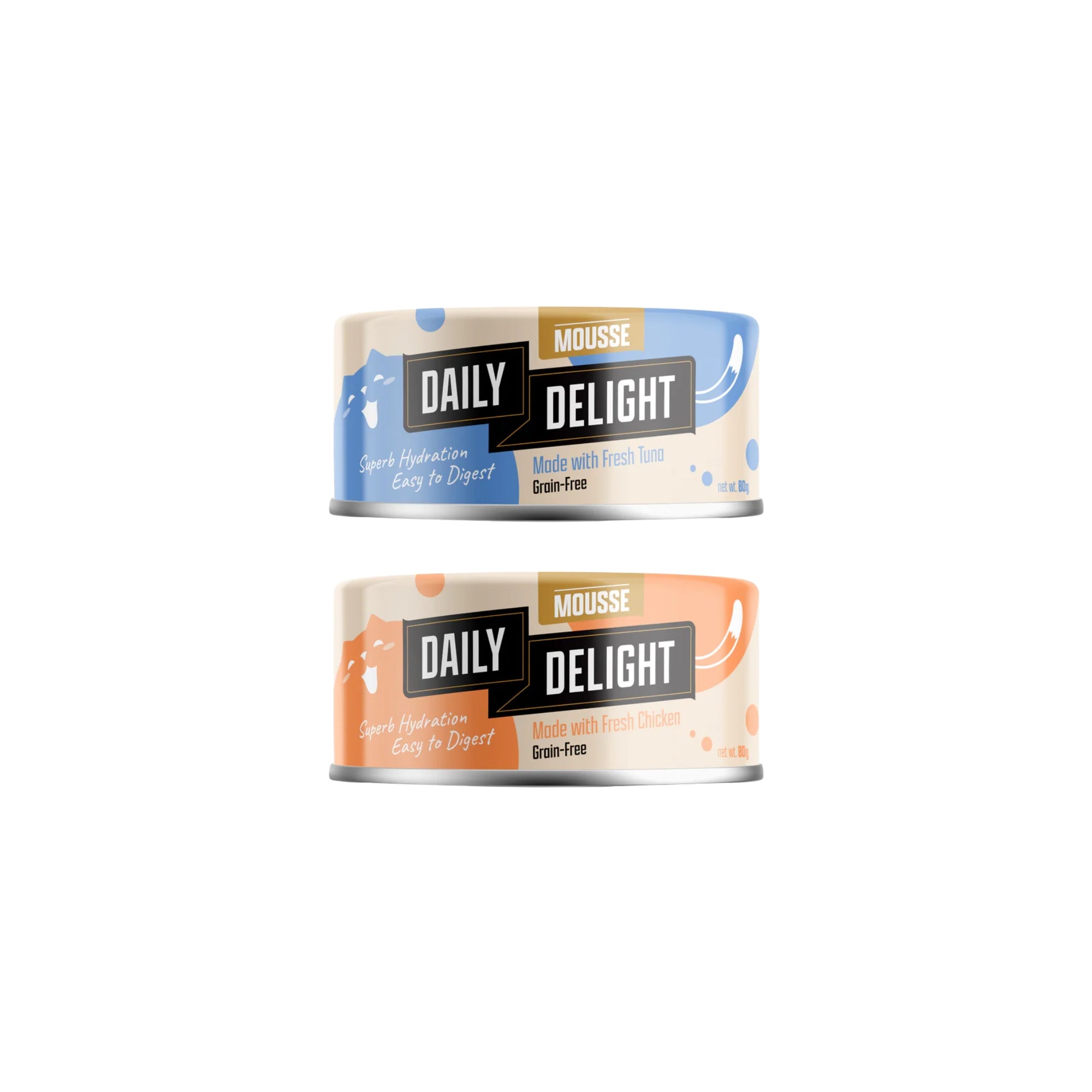 Daily Delight Canned Wet Food For Cats 80g (Mousse Range) 24-Pack Cans