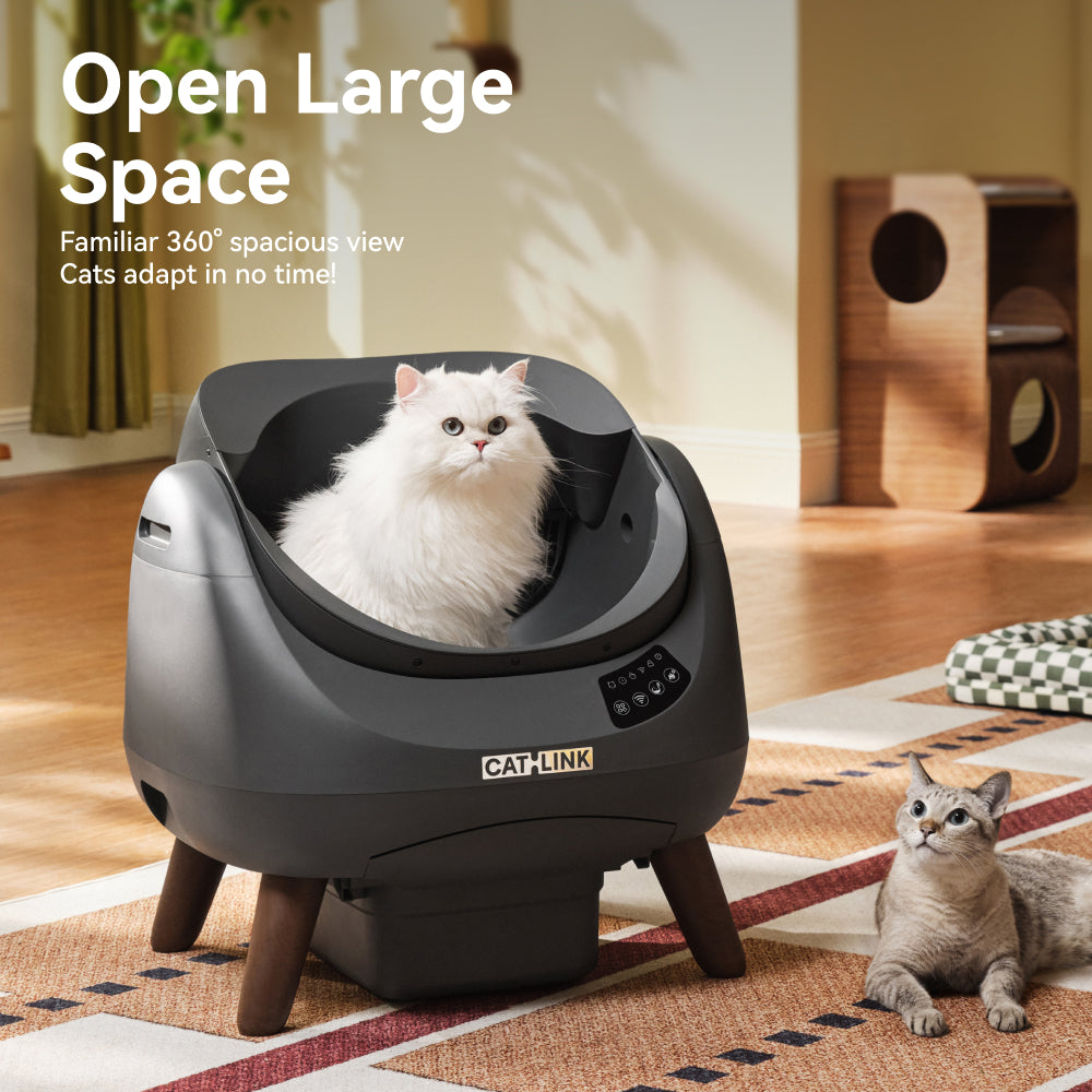 CATLINK Open-X Cat Litter Box – Open-Top, Spacious & Self-Cleaning