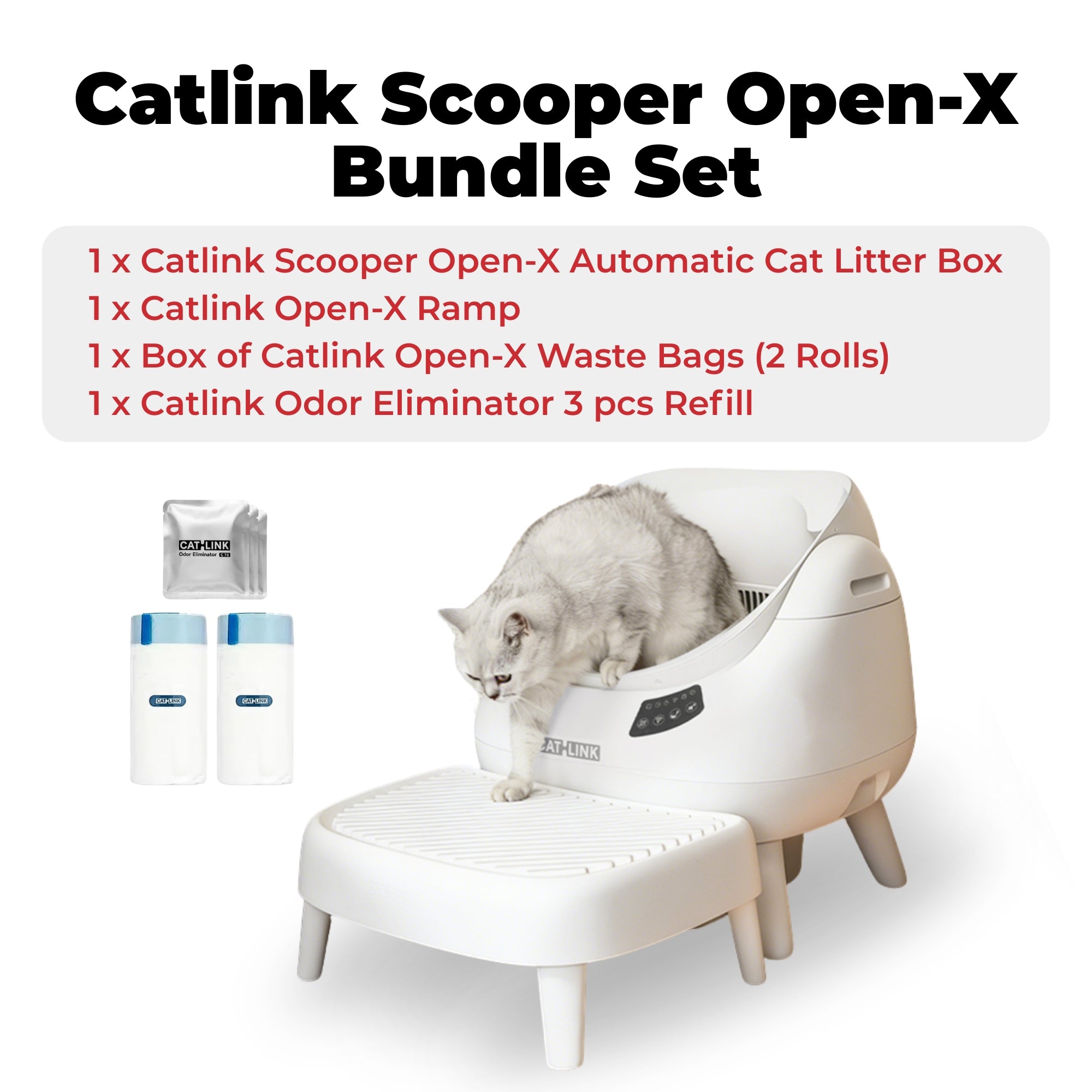 CATLINK Open-X Cat Litter Box – Open-Top, Spacious & Self-Cleaning