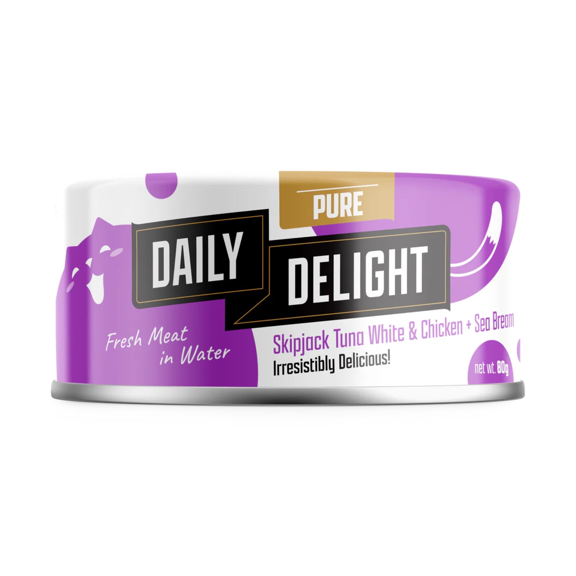 Daily Delight Canned Wet Food For Cats 80g (Pure Range) 24-Pack Cans
