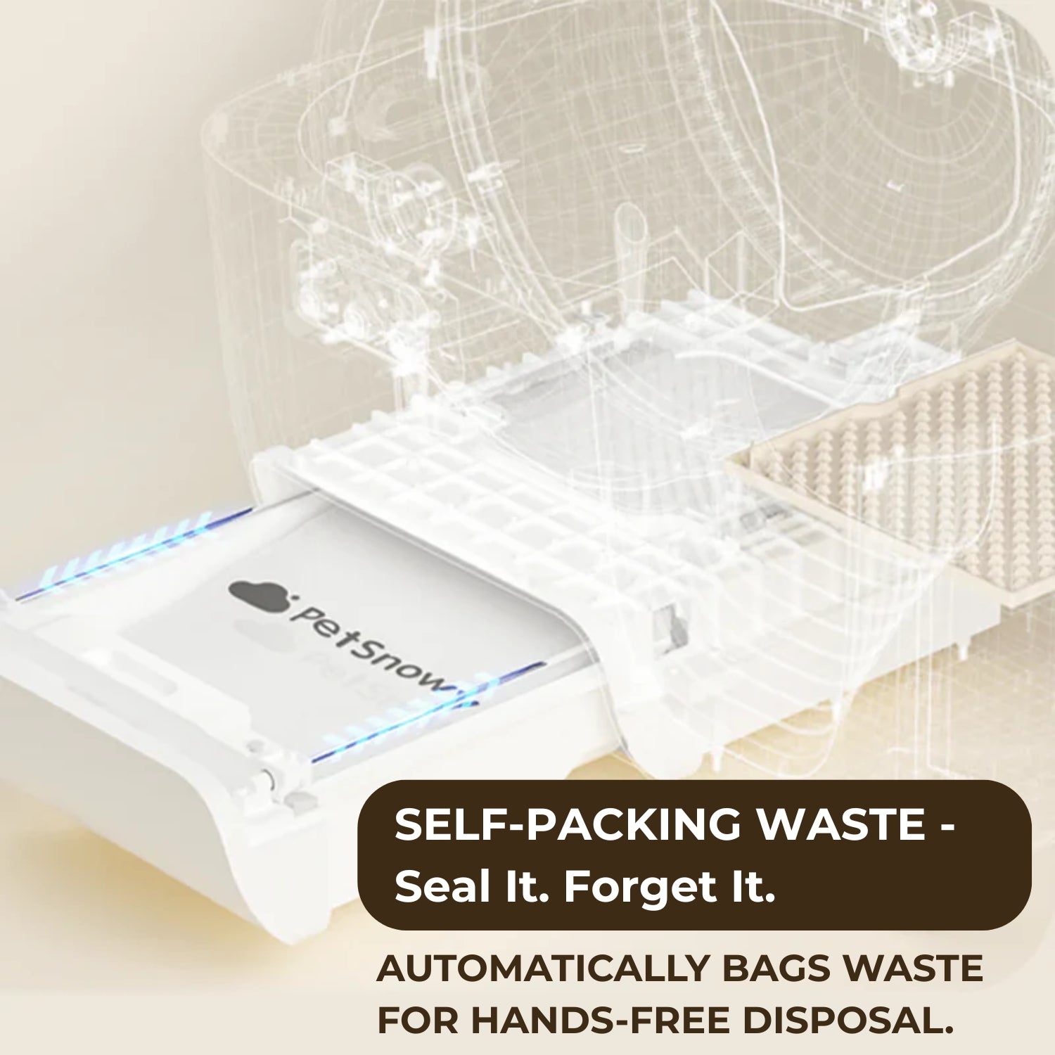 PetSnowy SNOW+ Self-Cleaning Cat Litter Box – Best Odor Control with Hands-Free Cleaning