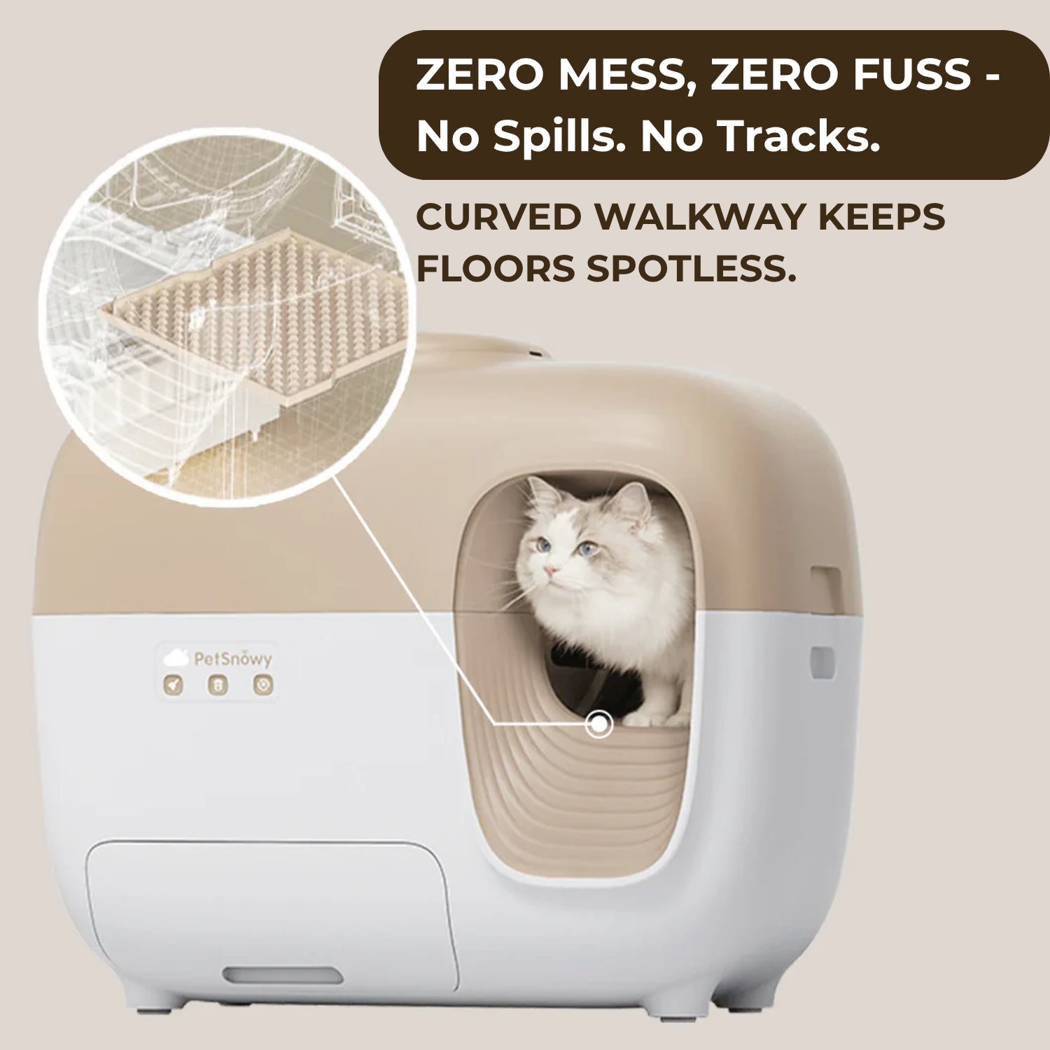 PetSnowy SNOW+ Self-Cleaning Cat Litter Box – Best Odor Control with Hands-Free Cleaning