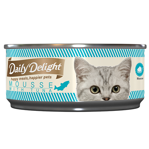 Daily Delight Canned Wet Food For Cats 80g (Mousse Range) - Mousse with Tuna Flavour