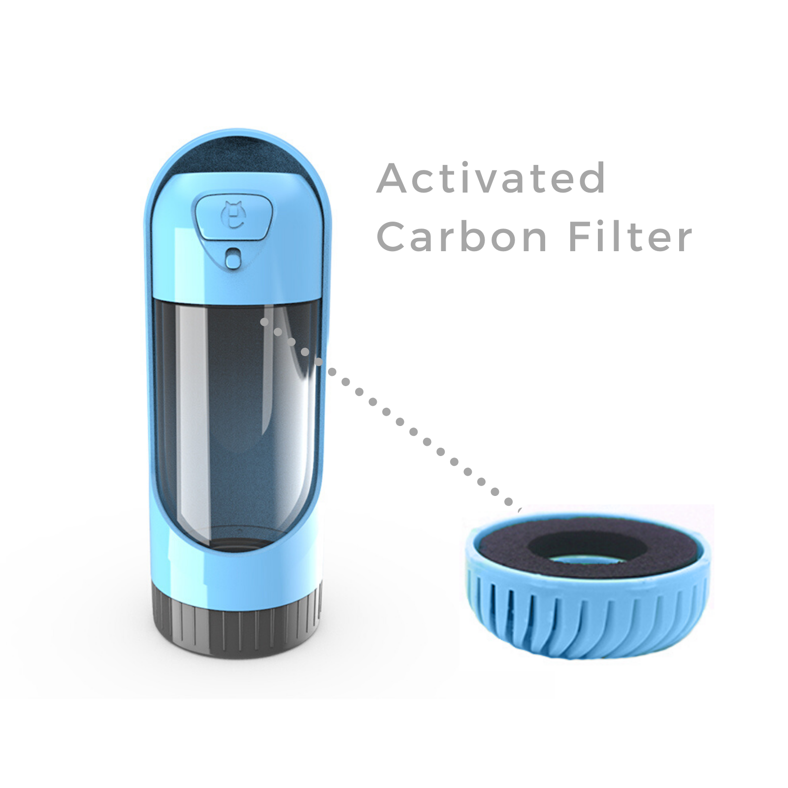 ELSPET - Pet Bottle | Dog Bottle | Cat Bottle -  Activated Carbon Filter