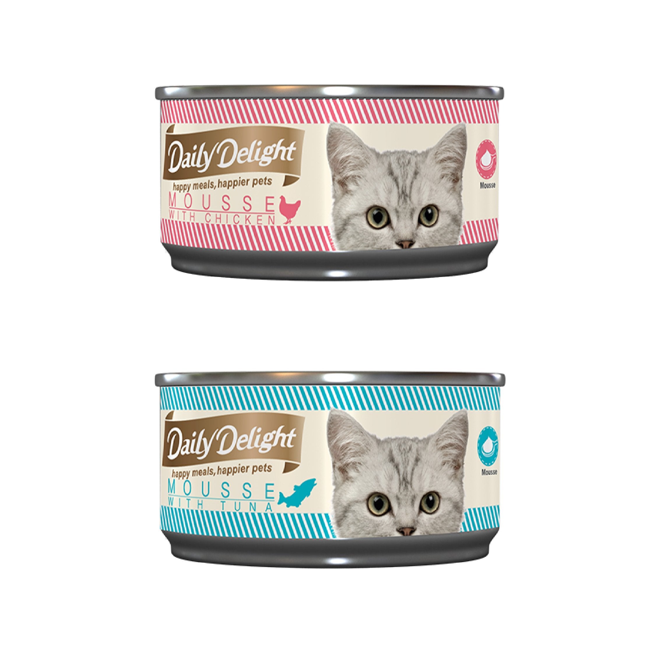 Daily Delight Canned Wet Food For Cats 80g (Mousse Range) - 2 Flavours