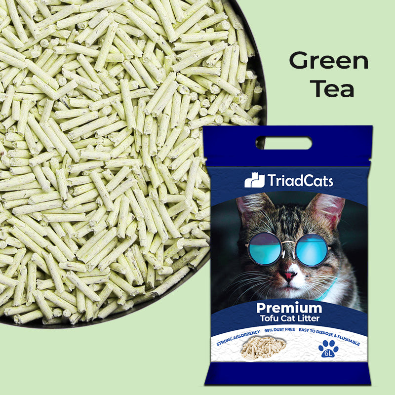 Triadcats Premium Tofu Cat Litter 6L - Green Tea flavour