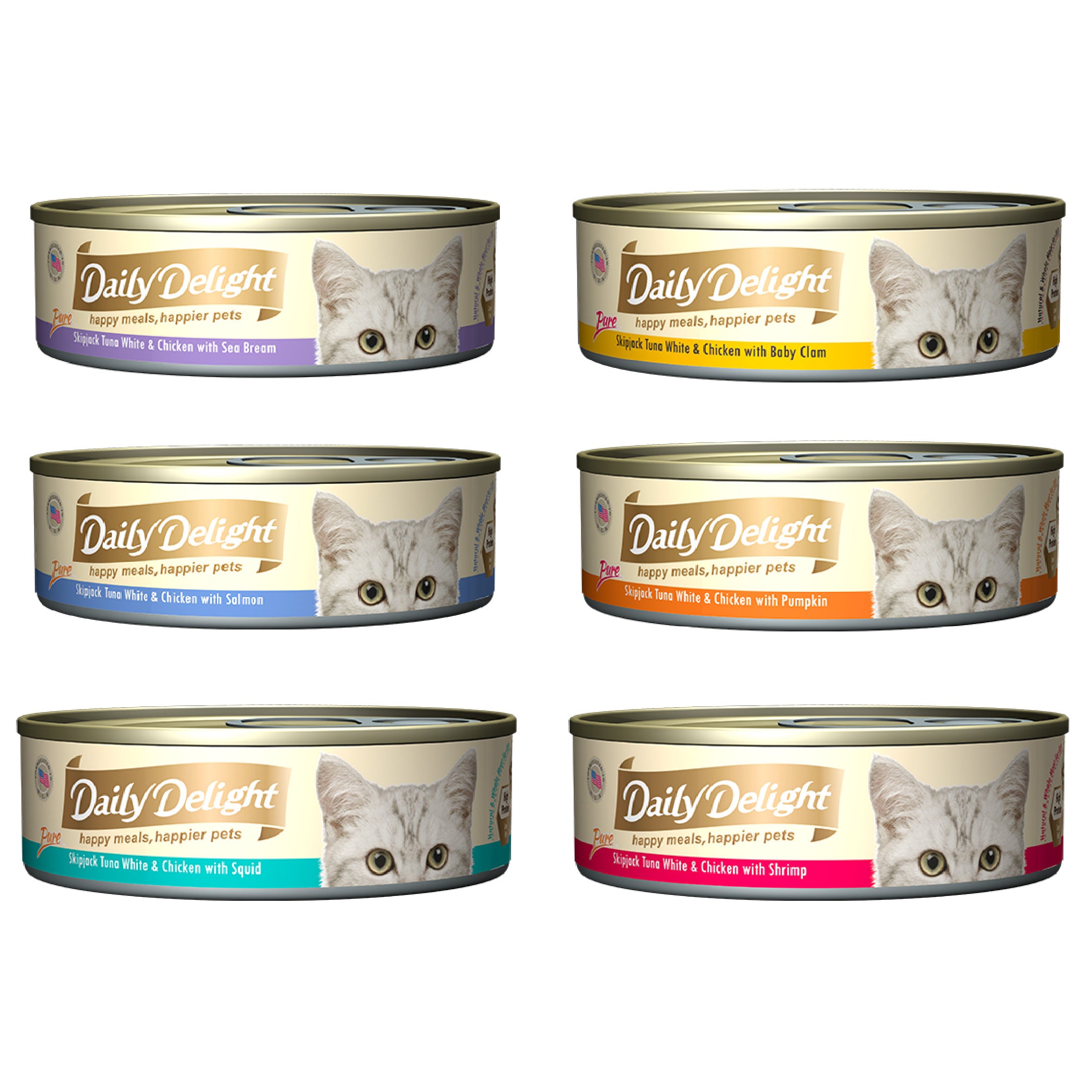 Daily Delight Canned Wet Food For Cats 80g (Pure Range) - 6 Flavours